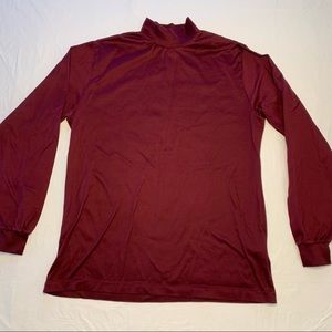 Lands End Red Long Sleeve Mock Neck Base Layer Shirt Men’s Large Made in USA